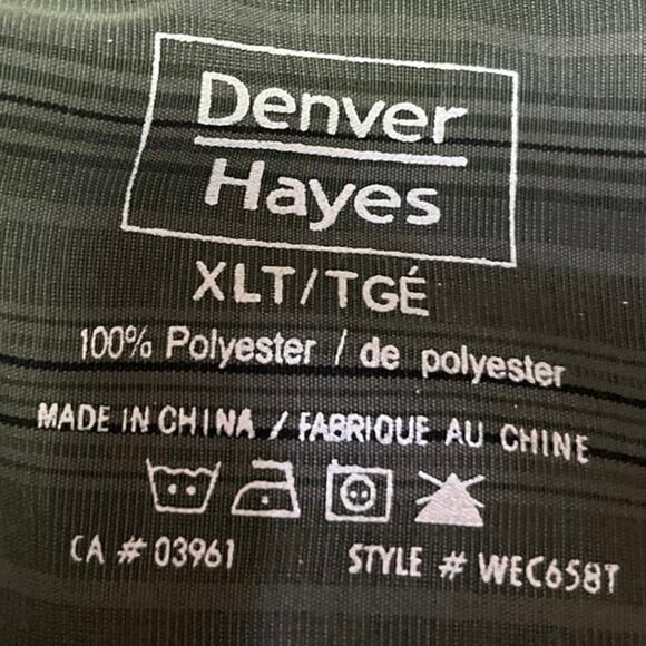 Denver Hayes Men's Green Striped Long Sleeve Pocket Button Down Shirt Top Sz XL - Picture 3 of 3